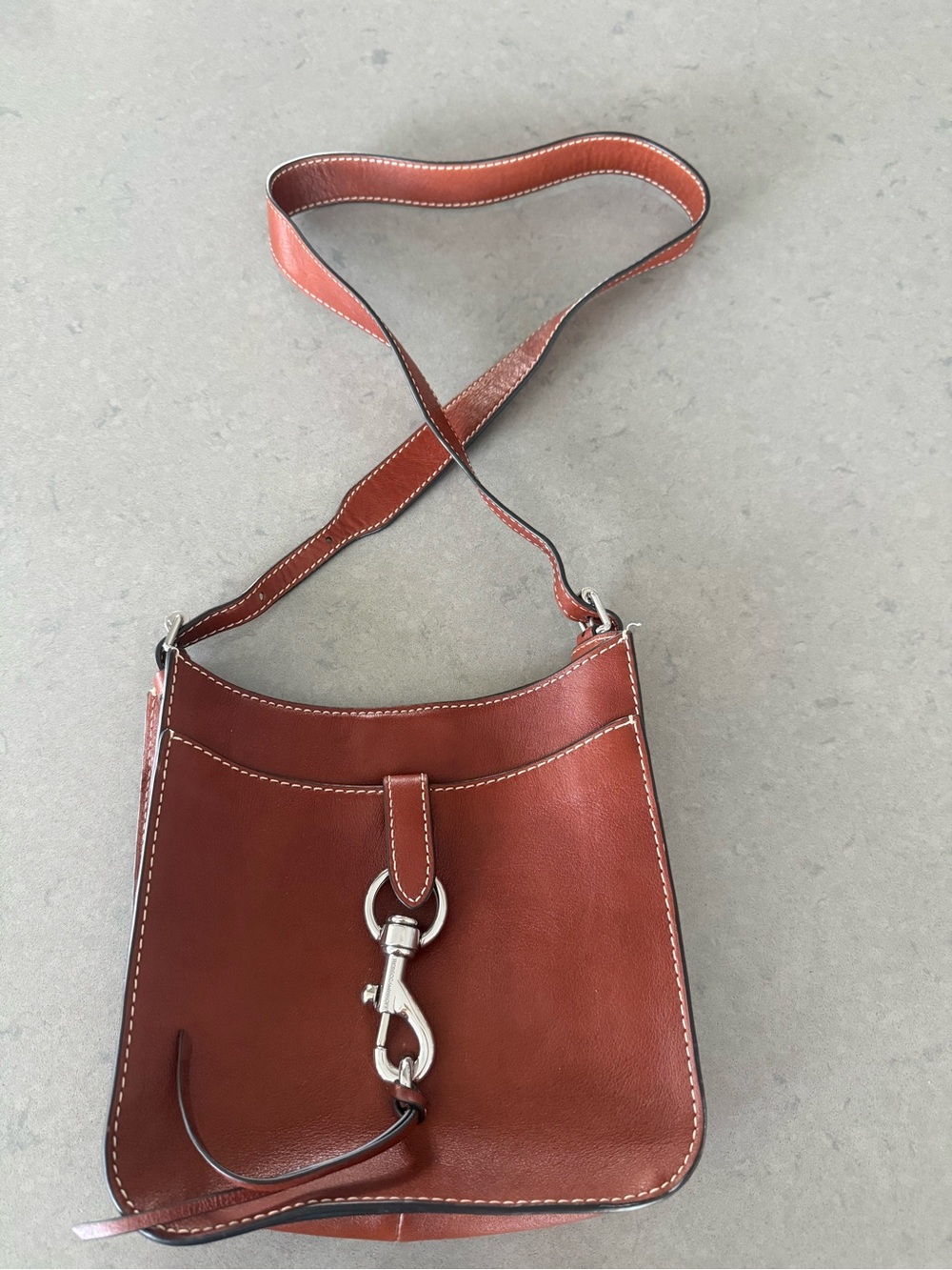 Rebecca Minkoff Brown Leather Strap with Silver Logo